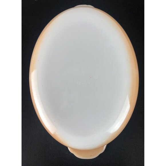 Fire King Anchor Hocking Peach Luster Swirl Round Casserole 1 1/2 Quart - Picture 12 of 13